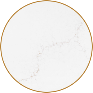 Sunny Haze quartz slab inventory selection featuring warm white tones with soft golden undertones and subtle veining