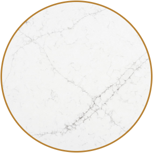 Golden Sunrise quartz slab inventory selection featuring warm white tones with soft golden veining and an elegant finish